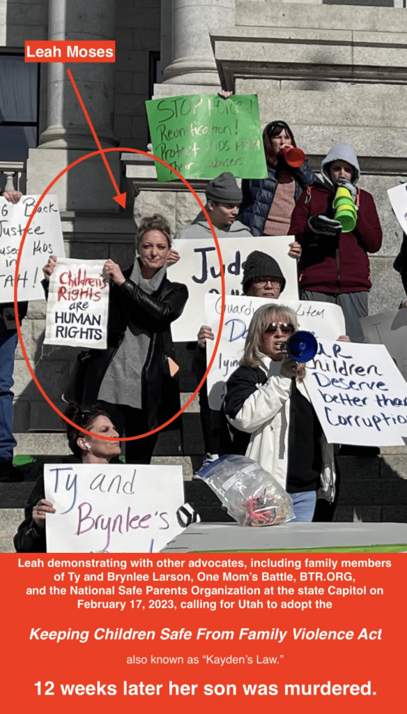 Leah Moses Advocating to keep children safe February 2023